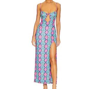 AFRM colorful snake print maxi dress